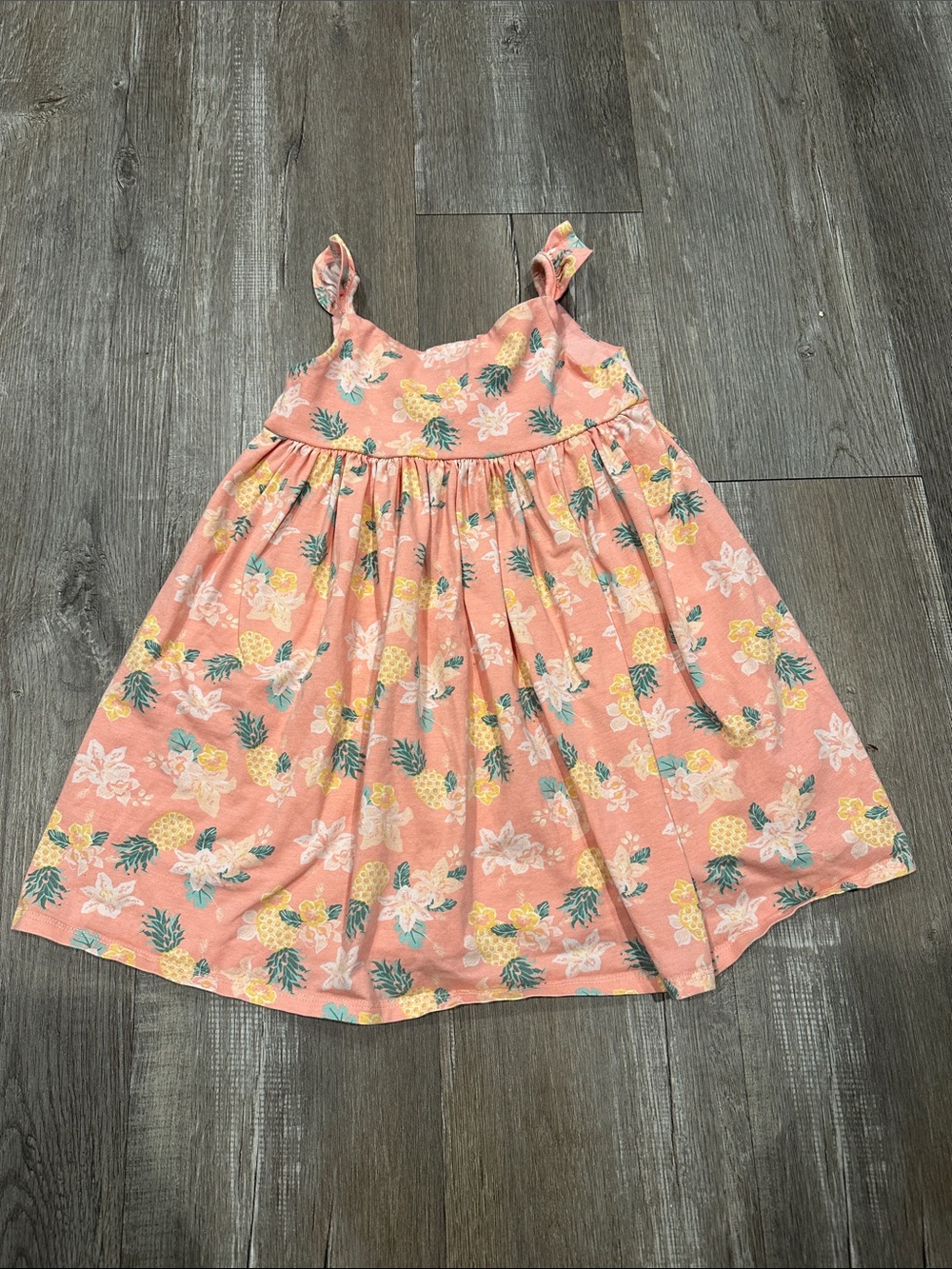 Sigrid Olsen Coral Pineapple Floral Sundress